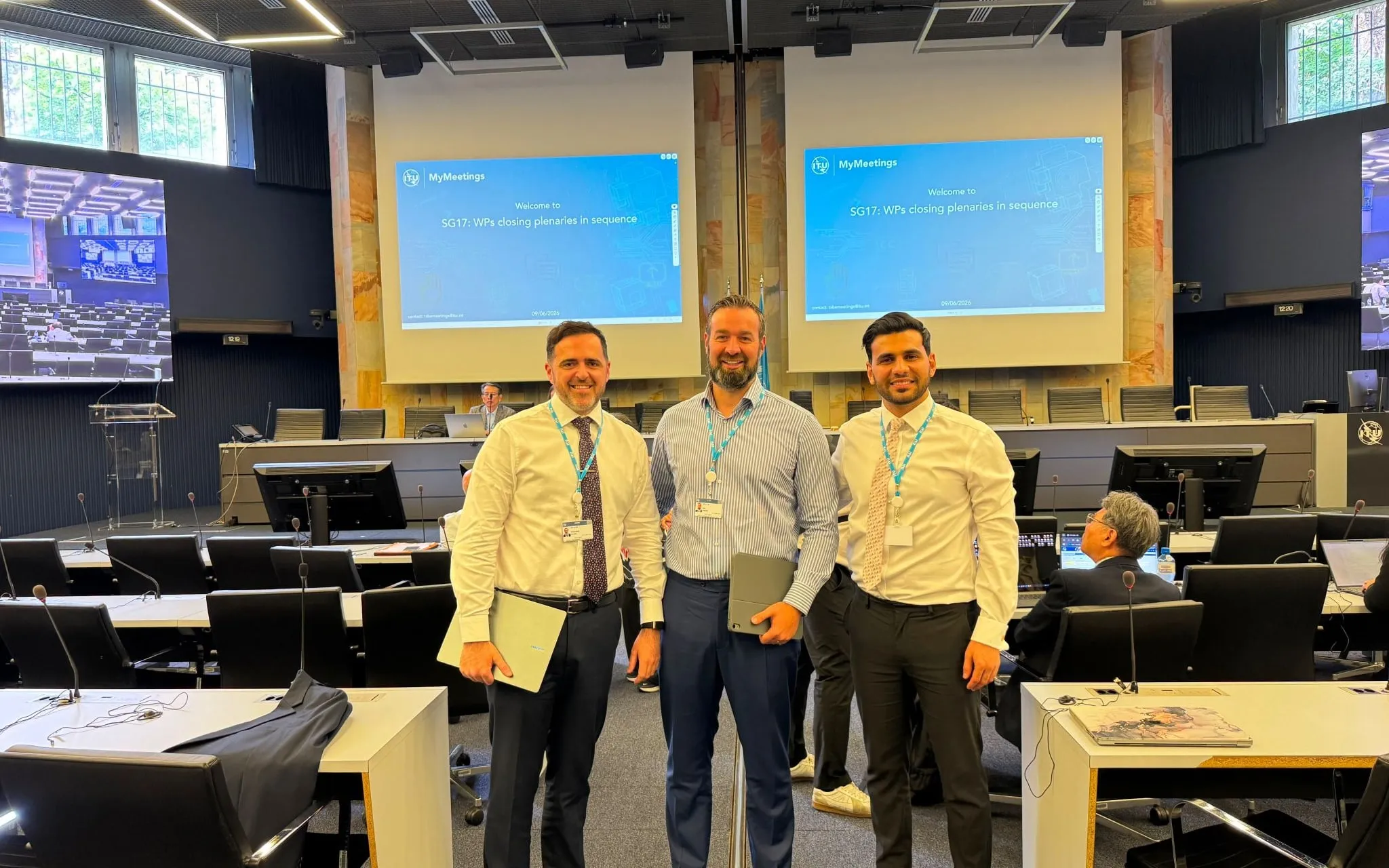 Cifr representatives at an ITU Study Group 17 plenary in Geneva
